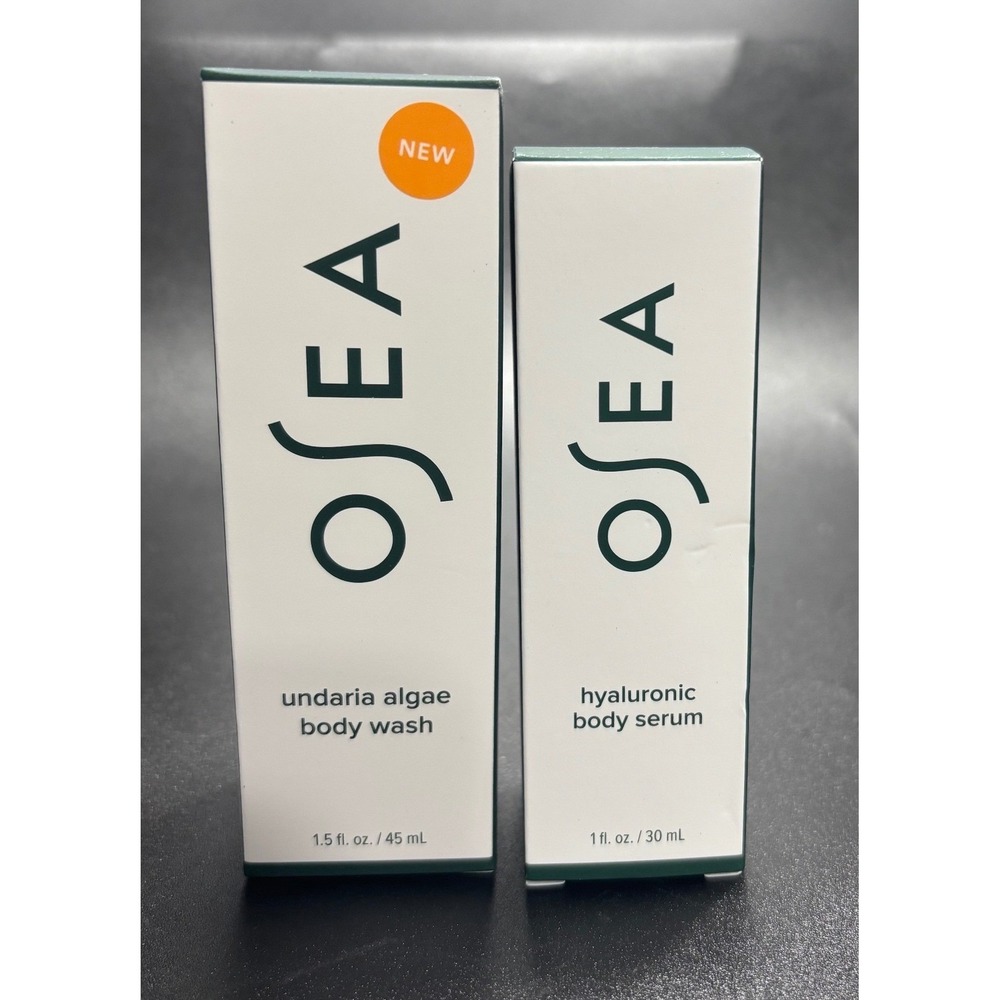 OSEA Undaria Algae Body Wash 1.5oz and Hyaluronic Body Serum 1oz Set New